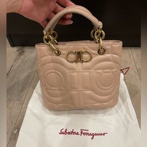Ferragamo Gancini quilted leather tote